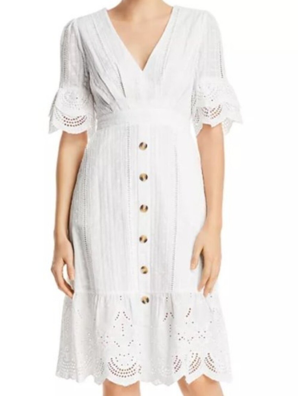 Aqua embroidered and eyelet dress